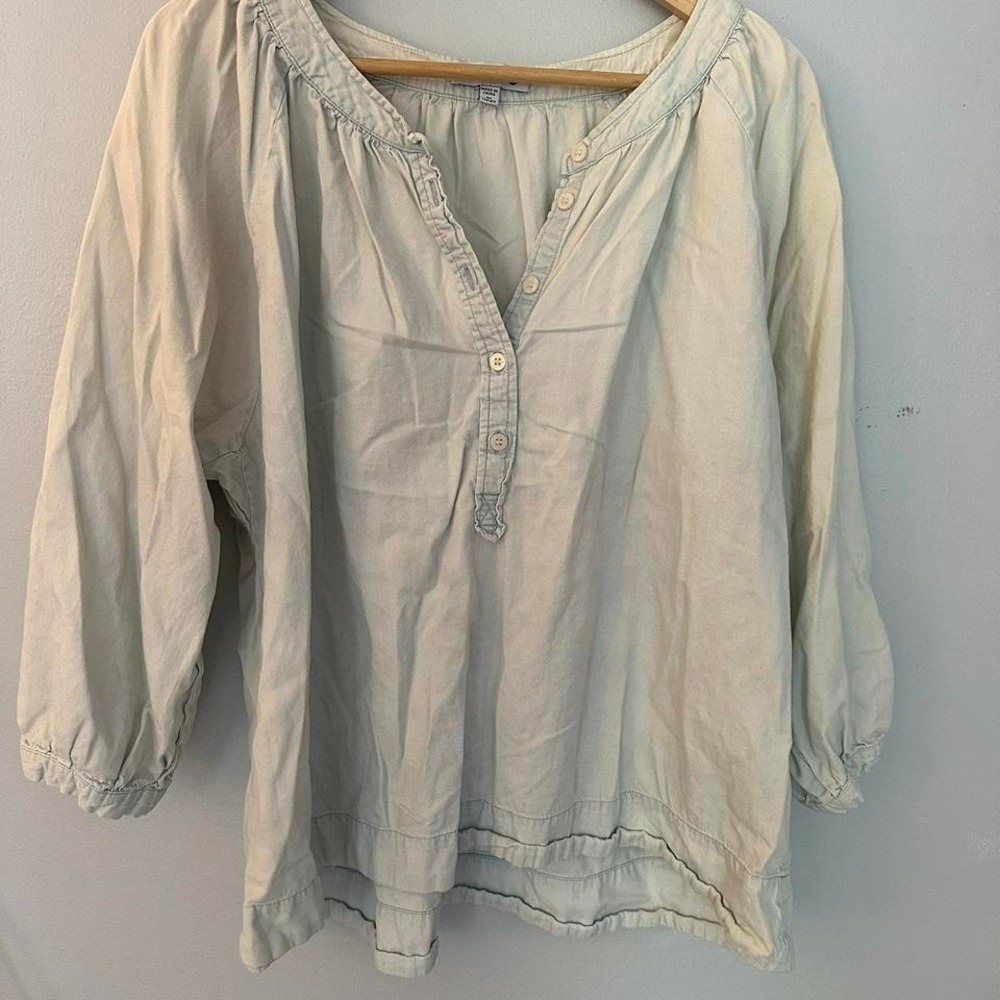 Cotton Long Sleeve Peasant Shirt